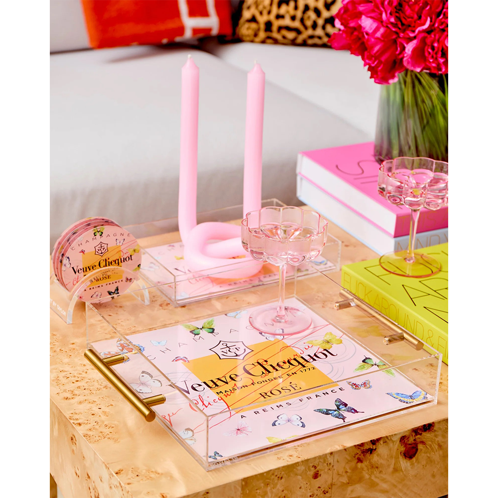 Tart by Taylor Large Tray - Rose Butterfly- Diane James Home | Faux Floral Couture Handmade In The USA