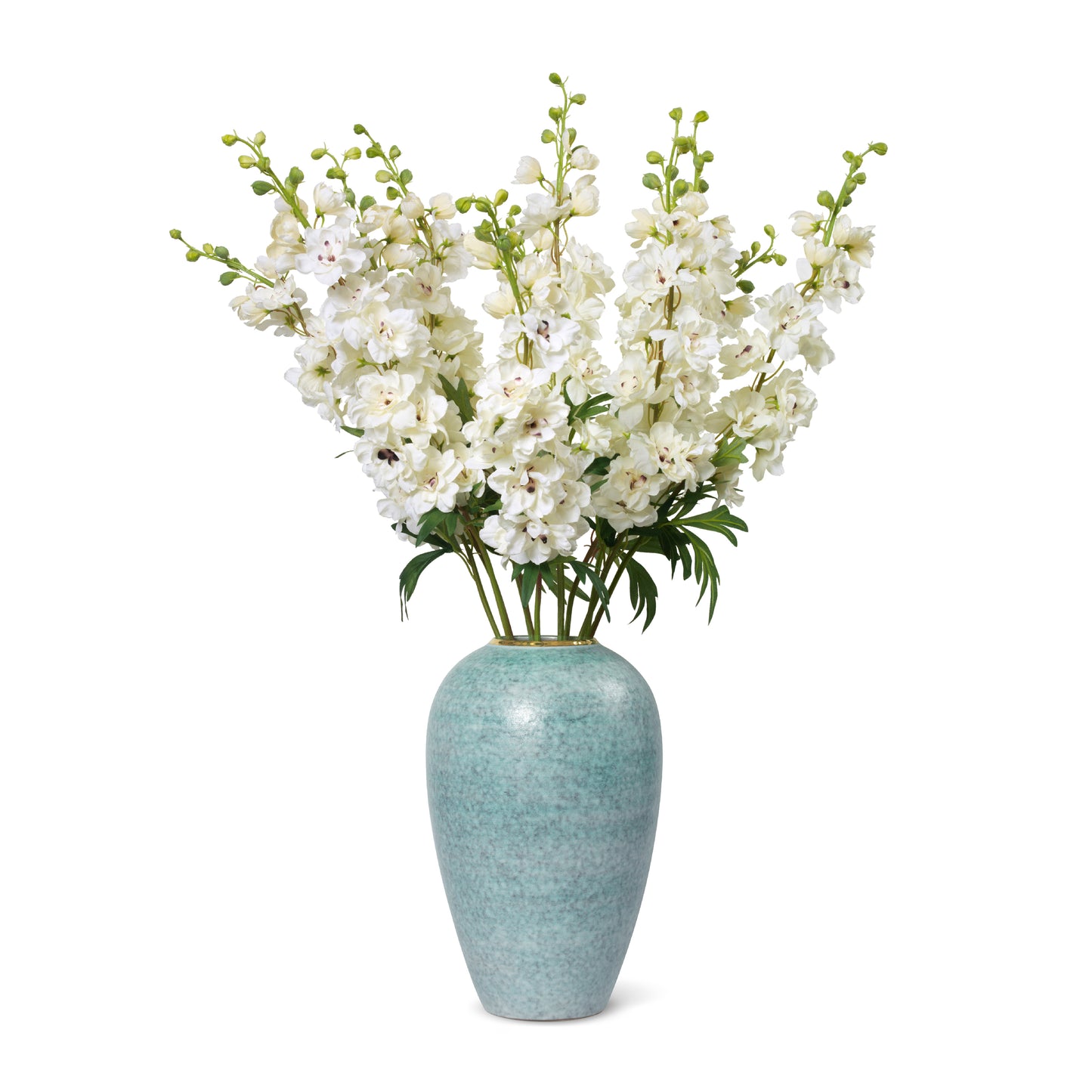 White Delphinium in Calinda Tapered Vase- Diane James Home | Faux Floral Couture Handmade In The USA