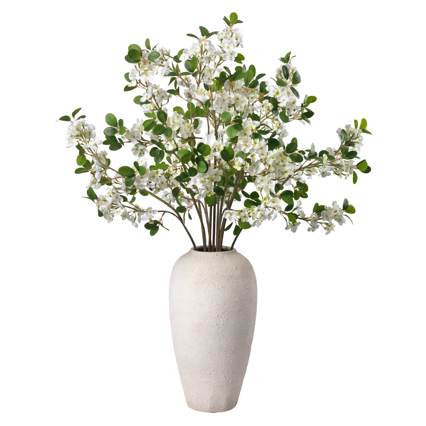 White Blossoms in White Textured Vase - Limited Edition - Pre-Order- Diane James Home | Faux Floral Couture Handmade In The USA