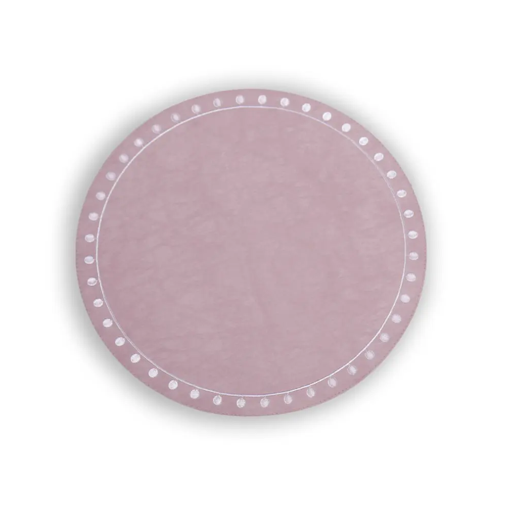 Beatriz Ball Vida Round Embroidered Dots Placemat / Set of 4- Diane James Home | Faux Floral Couture Handmade In The USA