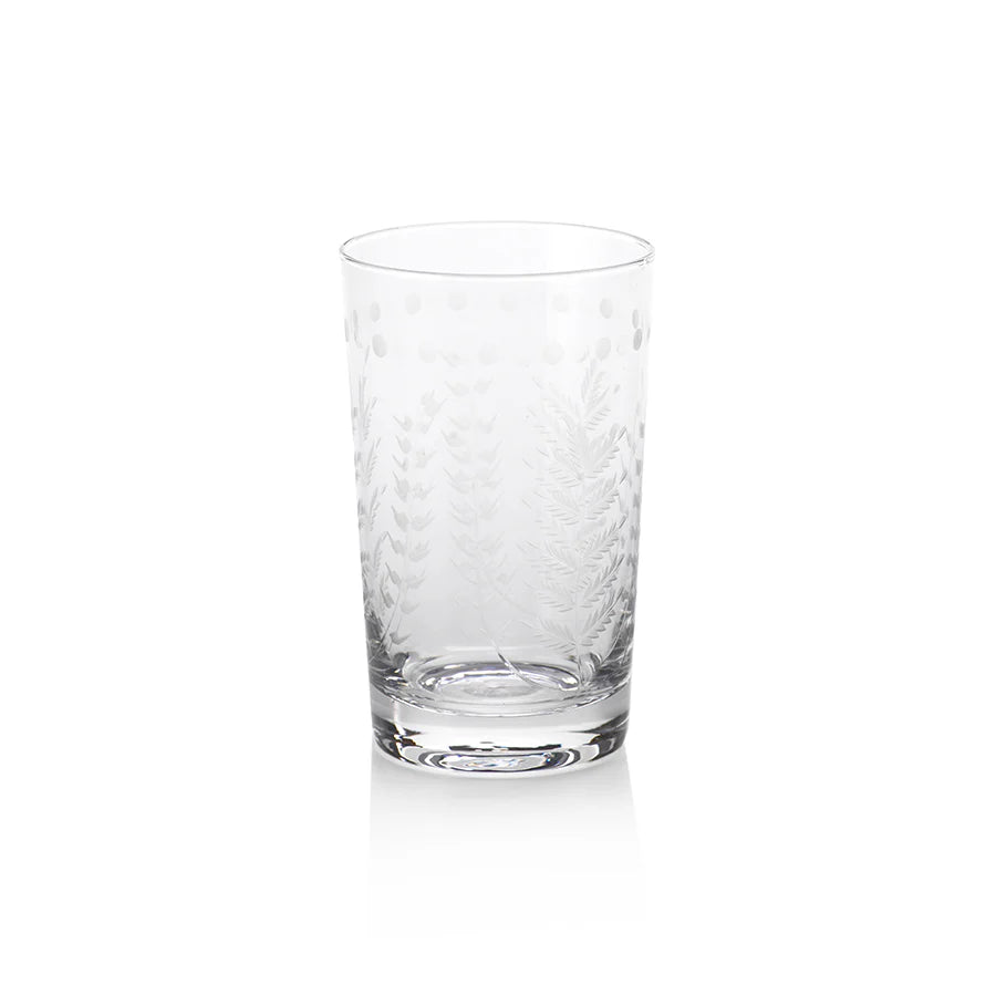 Zodax Spring Leaves Glasses - Set of 4- Diane James Home | Faux Floral Couture Handmade In The USA