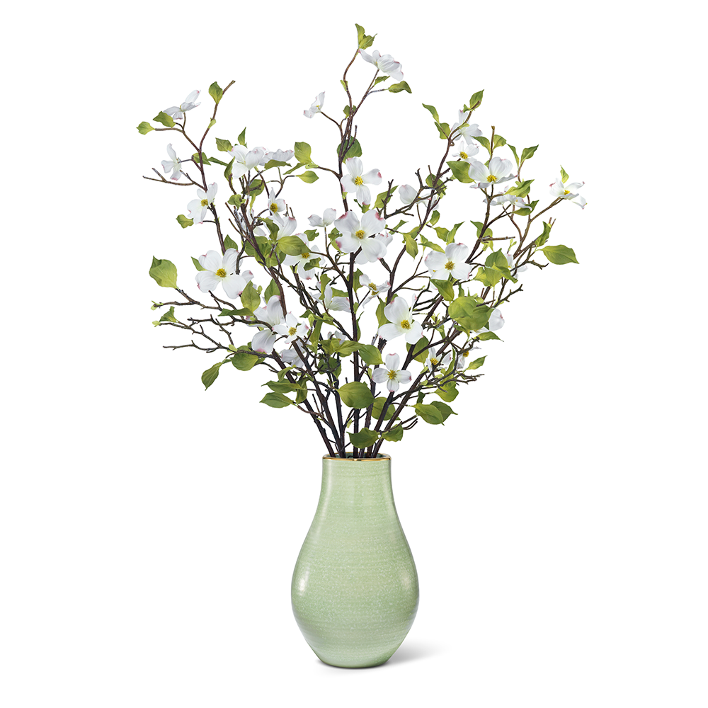Dogwood Branches in Tall Romina Vase, Sage- Diane James Home | Faux Floral Couture Handmade In The USA