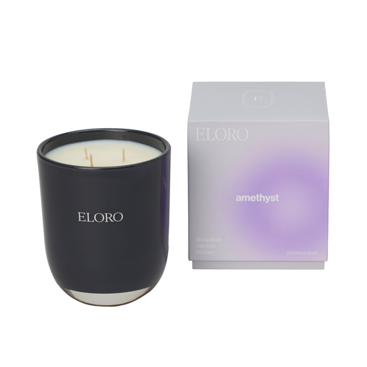 ELORO Amethyst Candle- Diane James Home | Faux Floral Couture Handmade In The USA