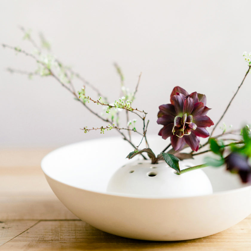 The Floral Society Ceramic Flower Frog Bowl