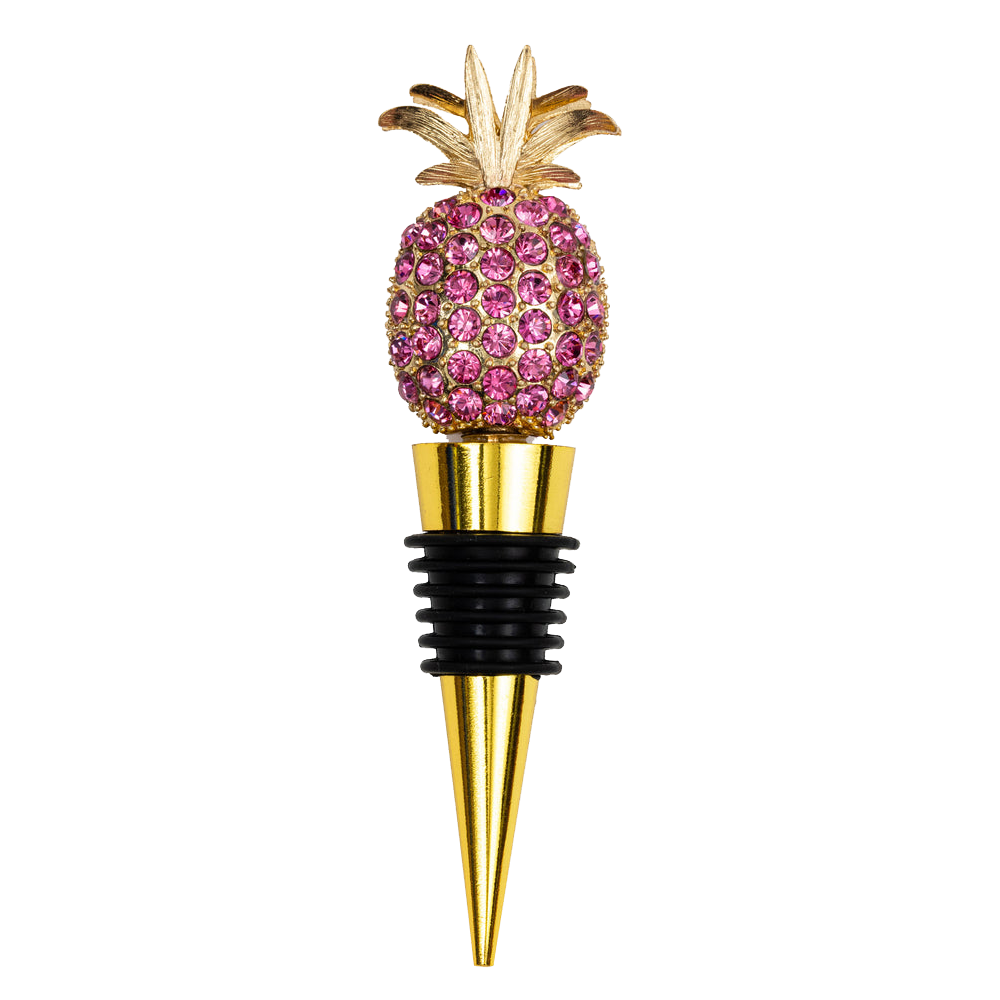 Joanna Buchanan Pineapple Wine Stopper, Rose- Diane James Home | Faux Floral Couture Handmade In The USA