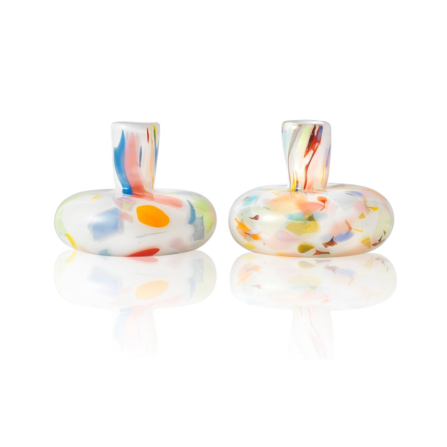 Misette Confetti Glass Candleholder - Set of 2- Diane James Home | Faux Floral Couture Handmade In The USA