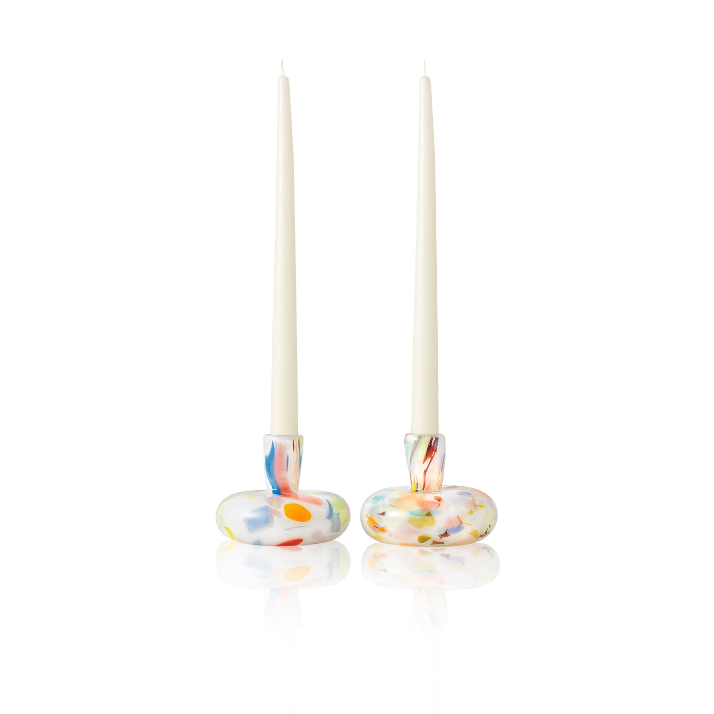Misette Confetti Glass Candleholder - Set of 2- Diane James Home | Faux Floral Couture Handmade In The USA