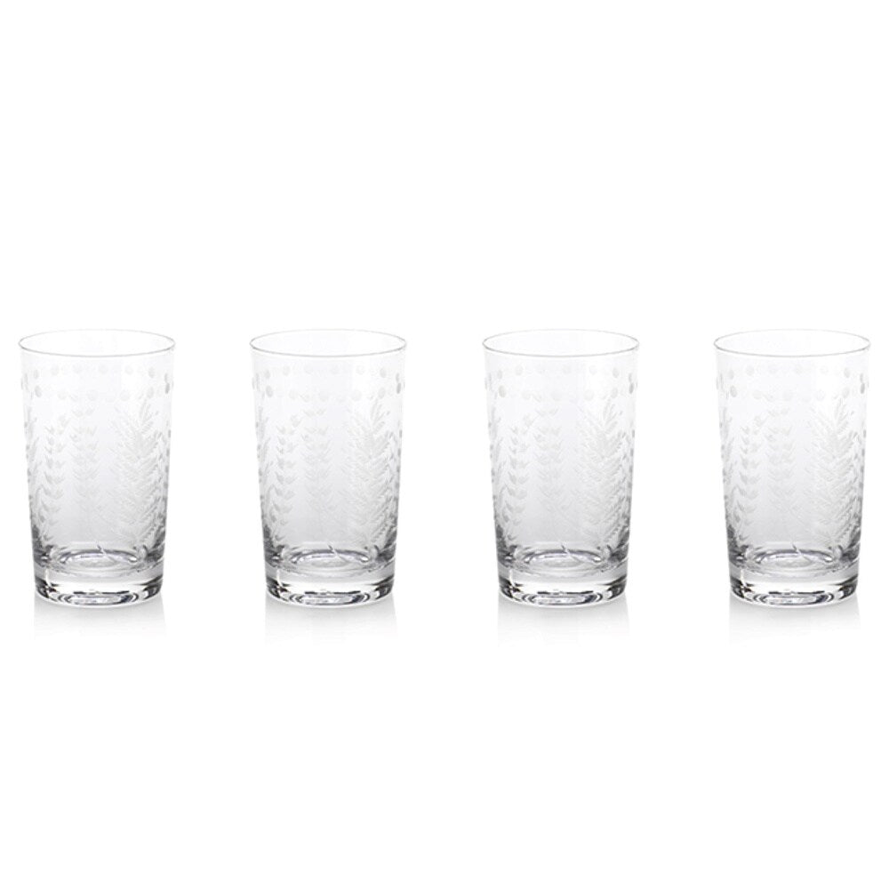 Zodax Spring Leaves Glasses - Set of 4- Diane James Home | Faux Floral Couture Handmade In The USA