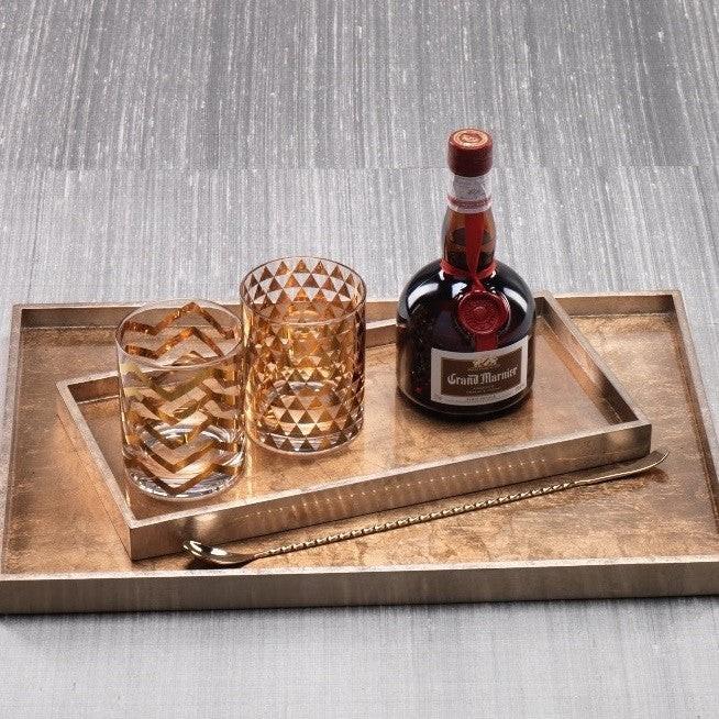 Zodax Antique Gold and Silver Serving Tray- Diane James Home | Faux Floral Couture Handmade In The USA