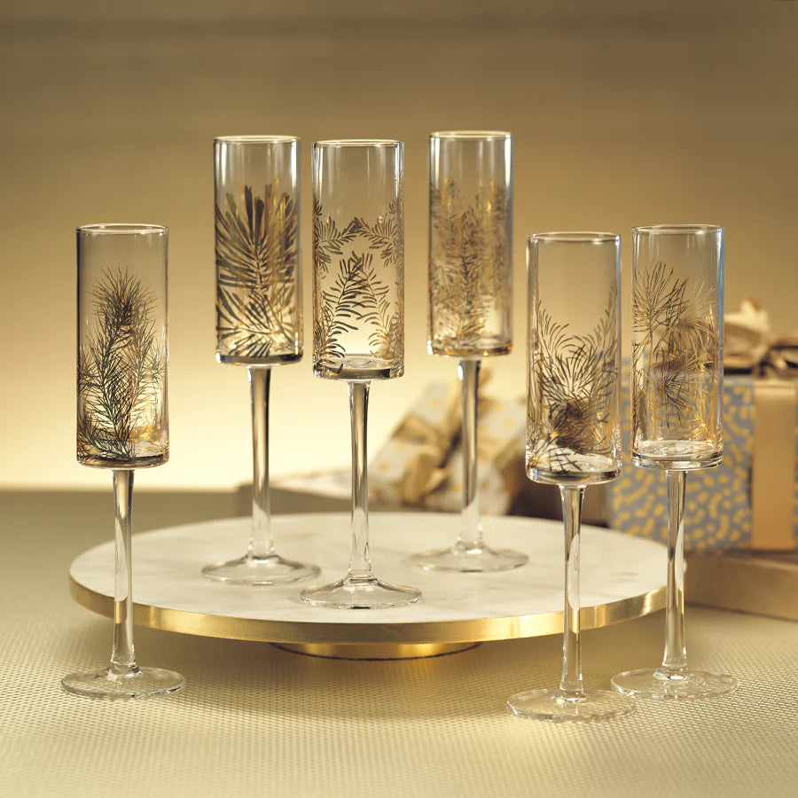 Zodax Golden Fir Celebration Flutes- Diane James Home | Faux Floral Couture Handmade In The USA