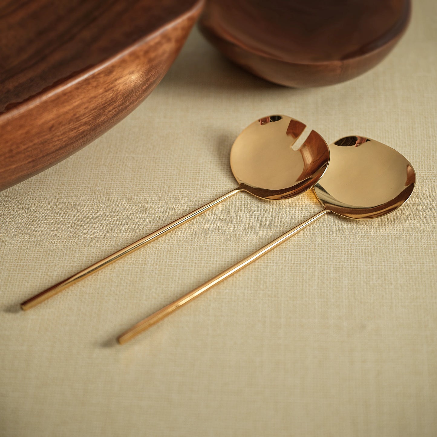 Zodax Dainty Polished Gold Server Set- Diane James Home | Faux Floral Couture Handmade In The USA