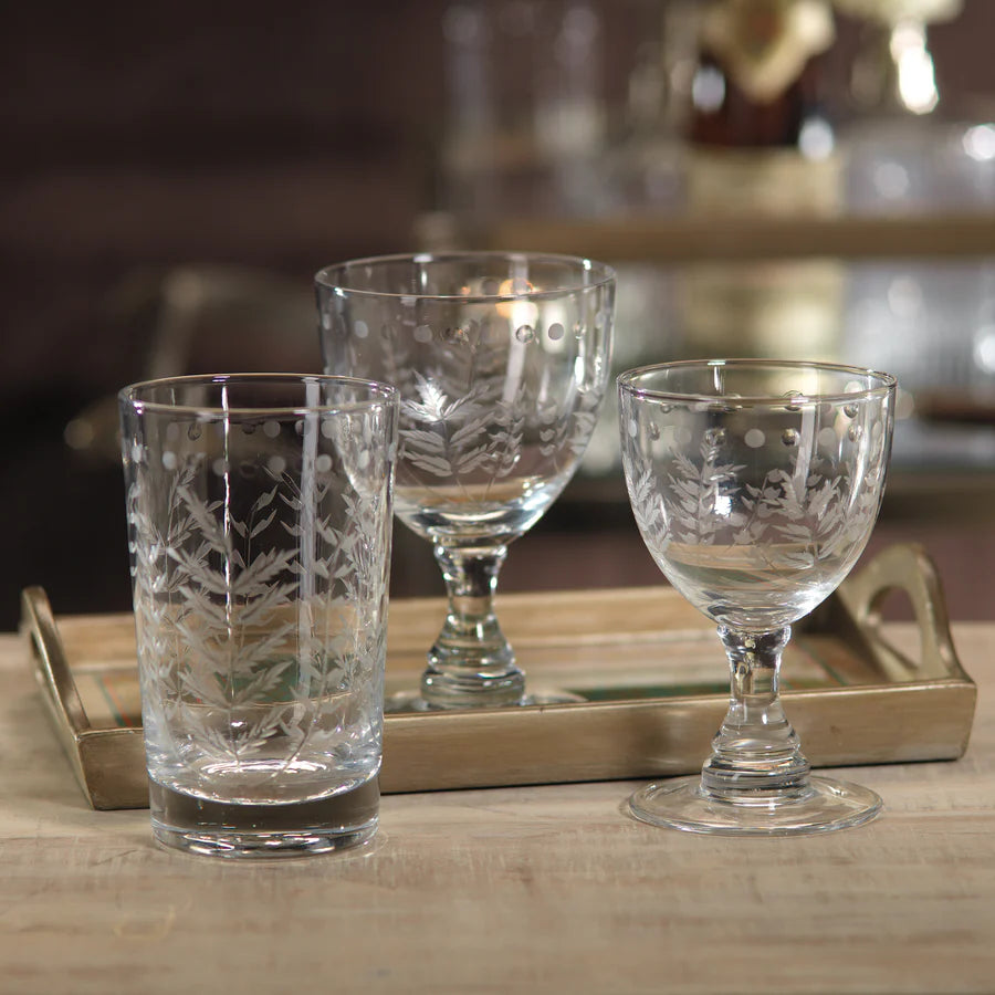 Zodax Spring Leaves Glasses - Set of 4- Diane James Home | Faux Floral Couture Handmade In The USA