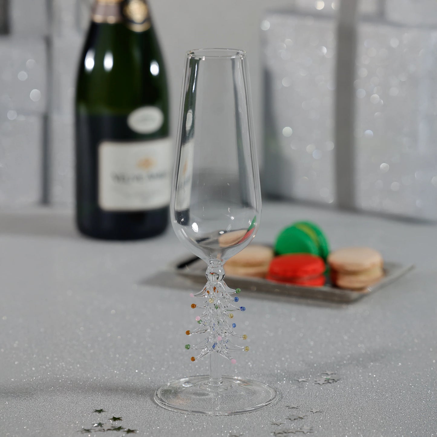 Zodax Treetop Cheers Champagne Flutes - Set of 4- Diane James Home | Faux Floral Couture Handmade In The USA