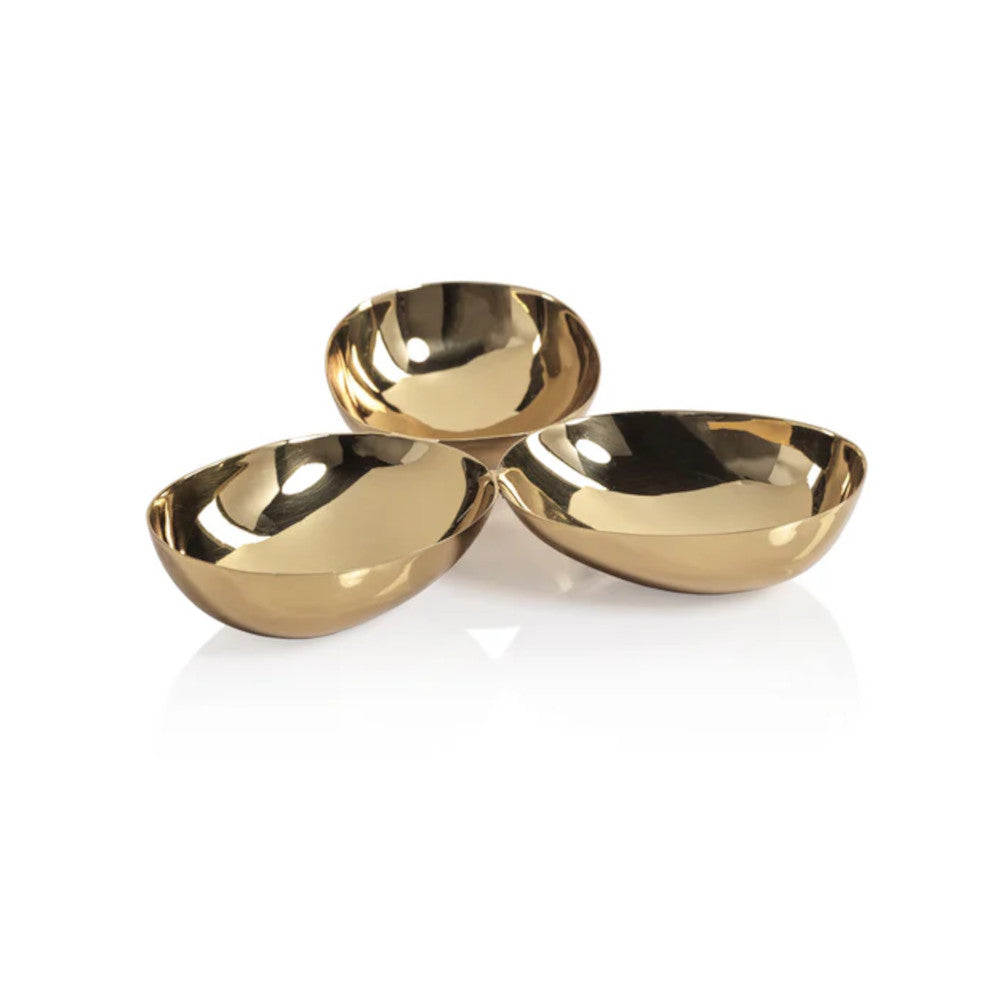 Zodax Triple Nut Bowl- Diane James Home | Faux Floral Couture Handmade In The USA