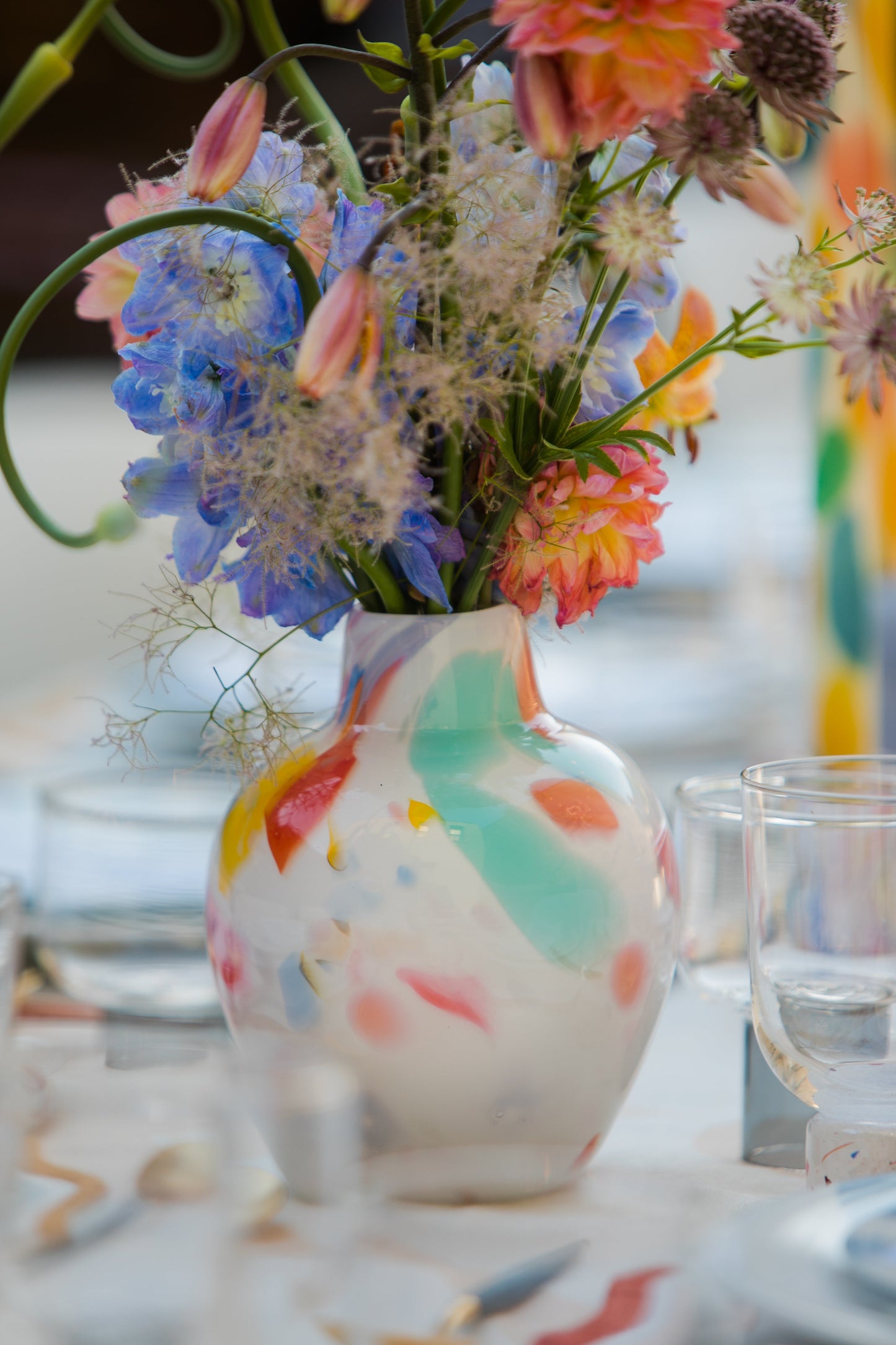 Misette Confetti Glass Vase- Diane James Home | Faux Floral Couture Handmade In The USA