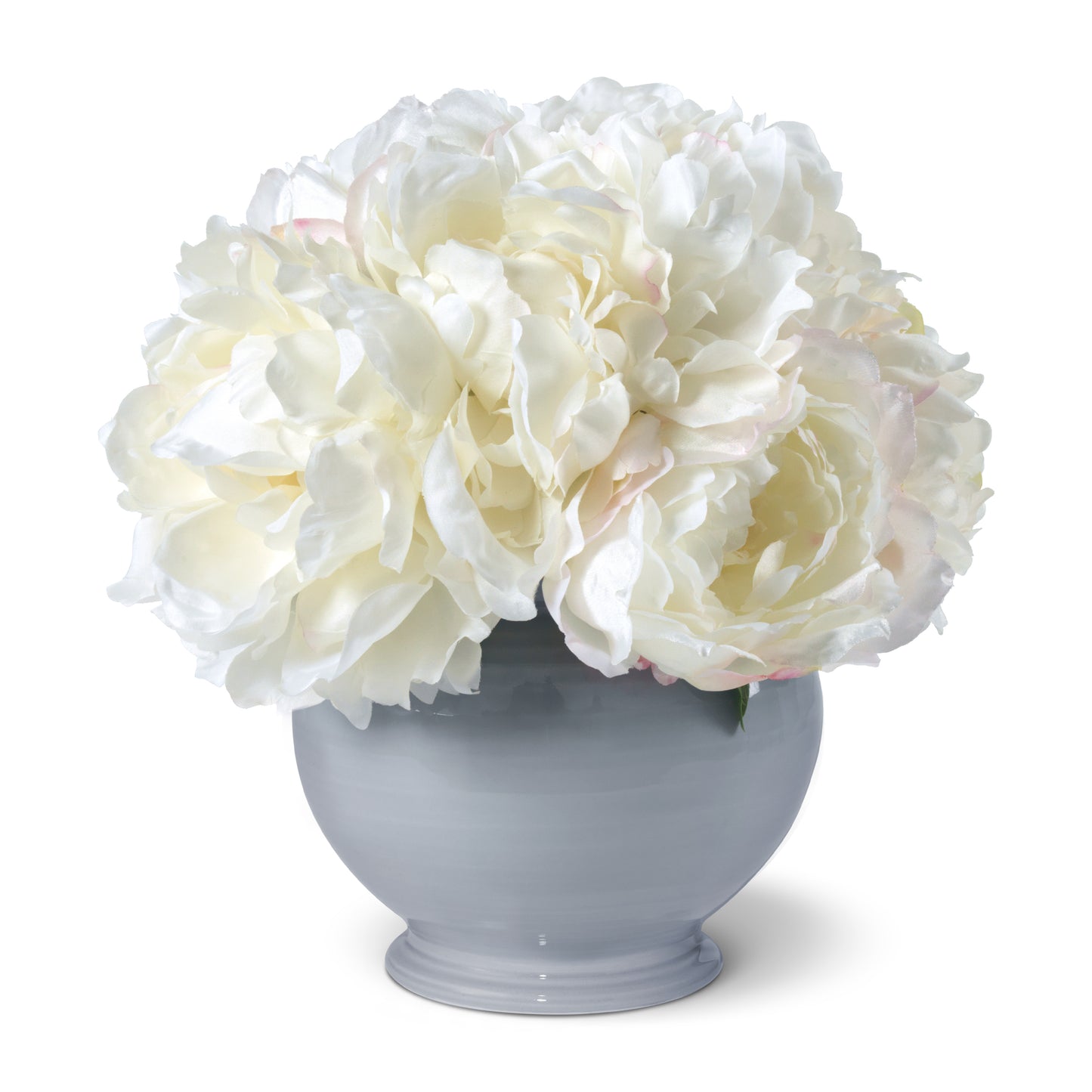 Cream Peonies in Siena Cachepot, Blue Haze- Diane James Home | Faux Floral Couture Handmade In The USA