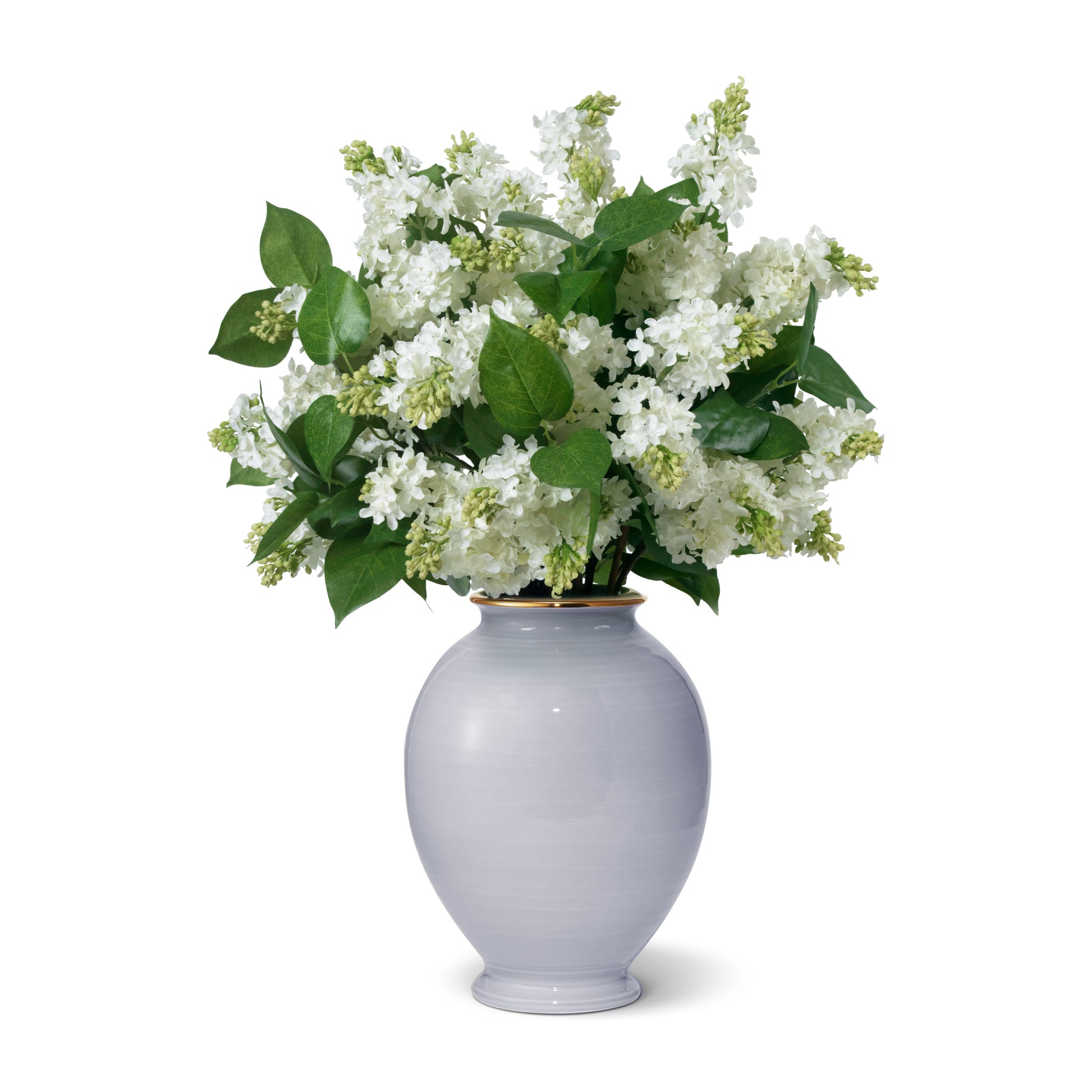 White Lilac in Large Siena Vase- Diane James Home | Faux Floral Couture Handmade In The USA