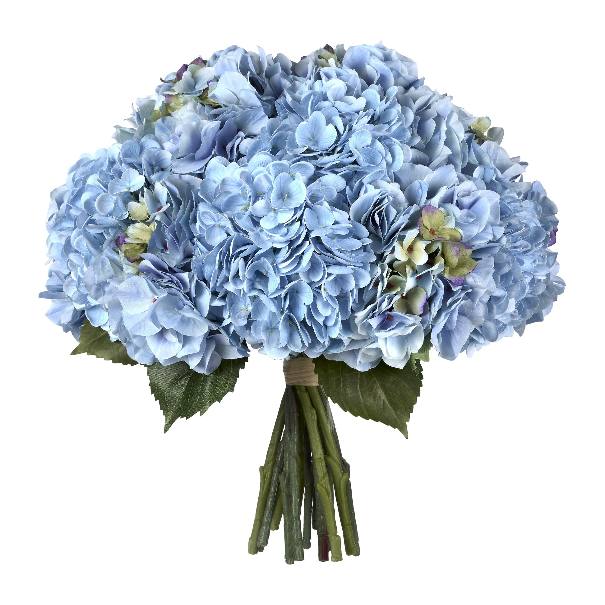 Blue Hydrangea in Freya Large Vase, Natural- Diane James Home | Faux Floral Couture Handmade In The USA