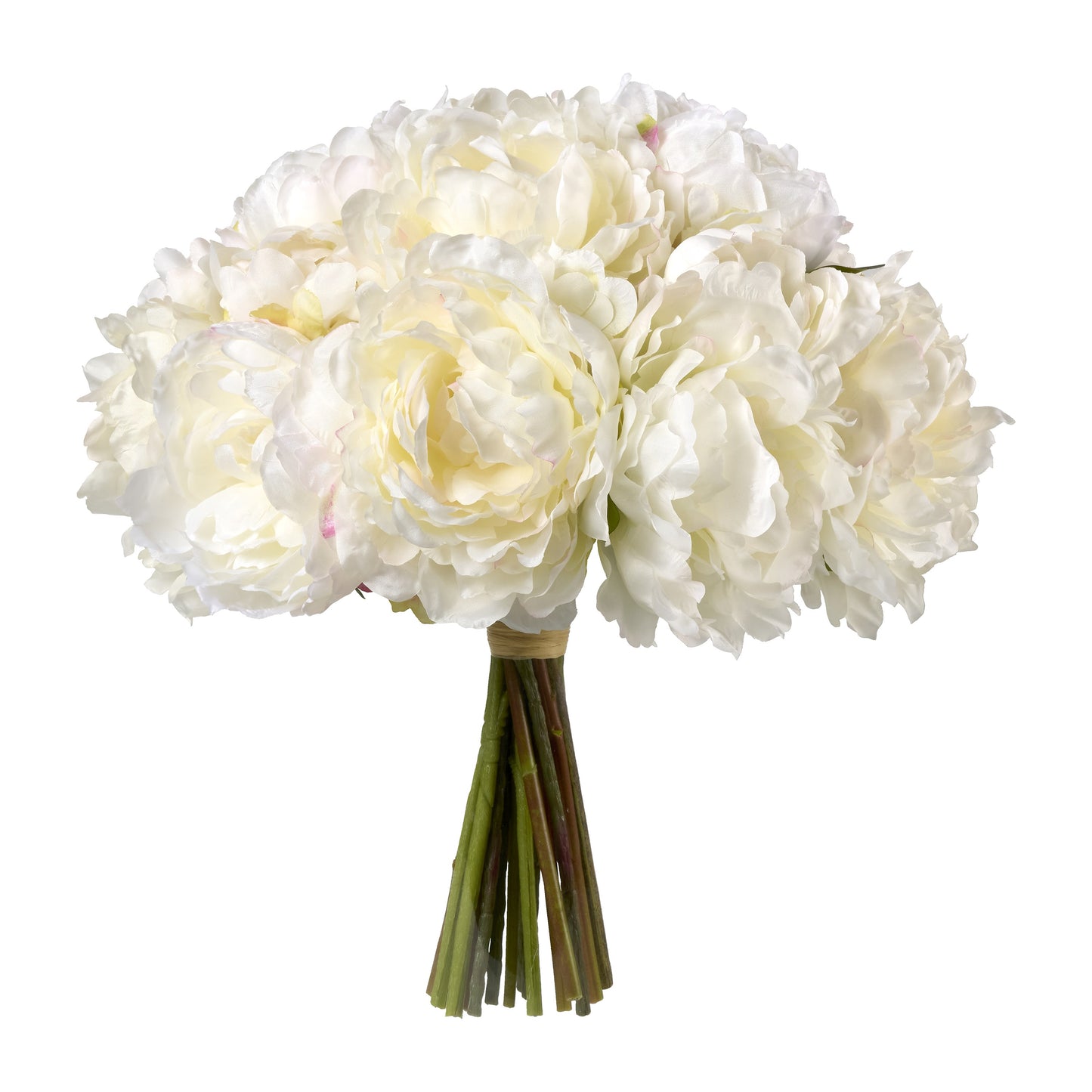 Cream Peony in Freya Large Vase, Natural- Diane James Home | Faux Floral Couture Handmade In The USA