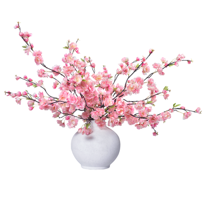 Pink Cherry Blossoms in Round Vase - Limited Edition- Diane James Home | Faux Floral Couture Handmade In The USA