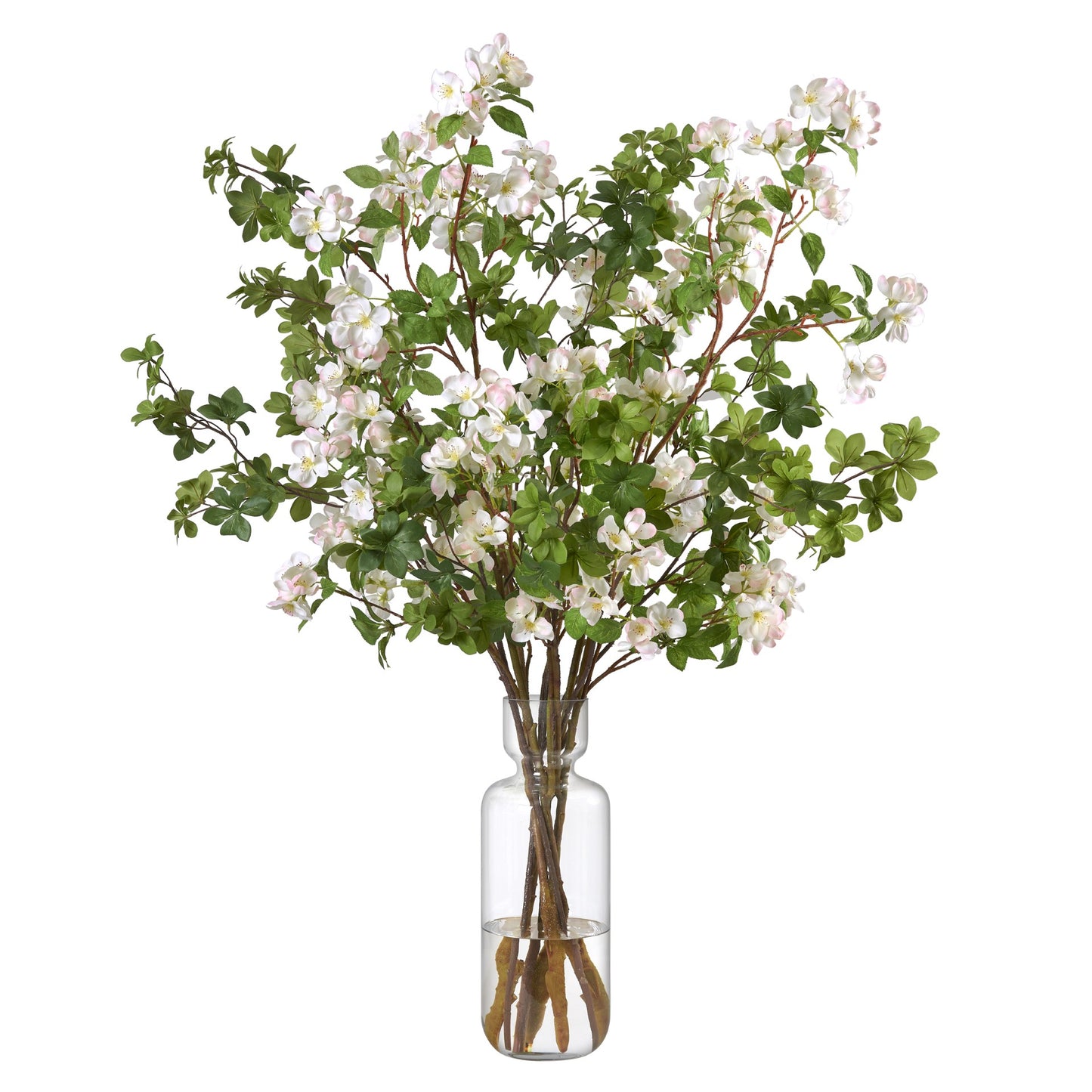 Apple Blossoms in Glass Vase- Diane James Home | Faux Floral Couture Handmade In The USA
