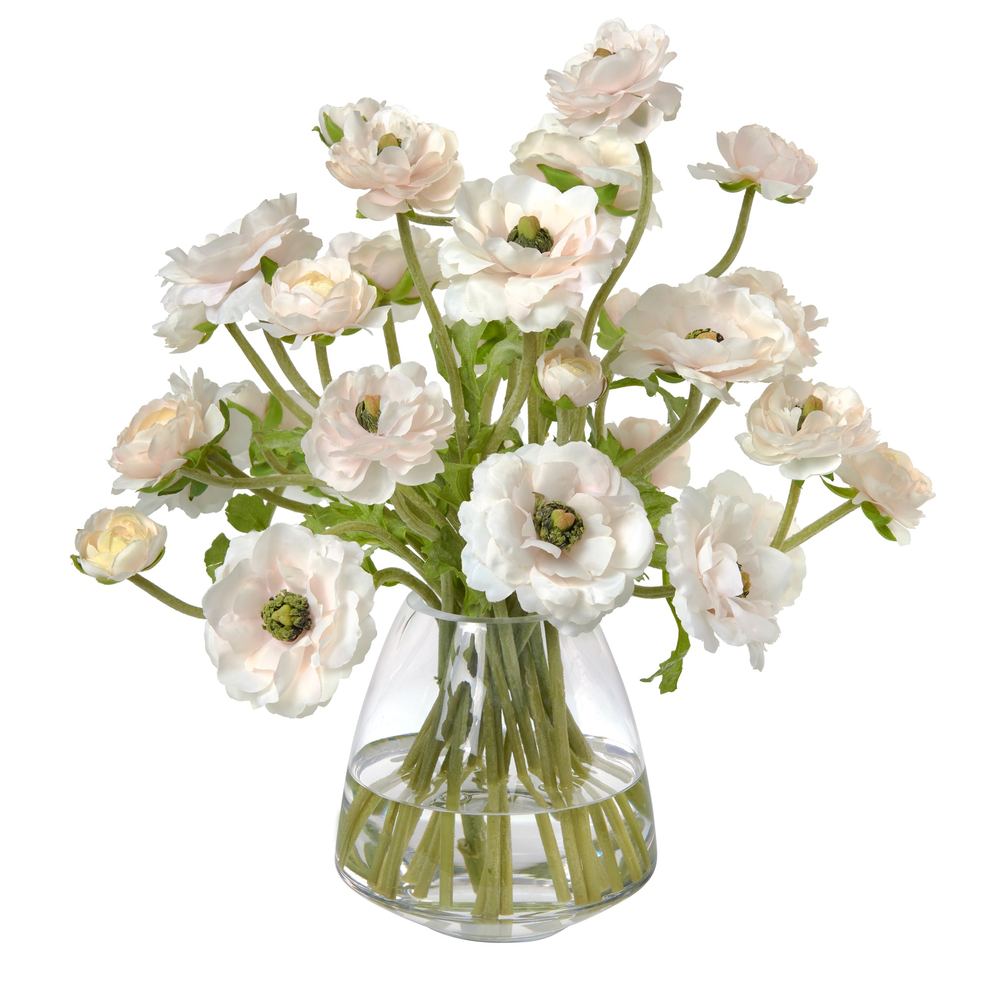 Butterfly Ranunculus in Glass Vase- Diane James Home | Faux Floral Couture Handmade In The USA