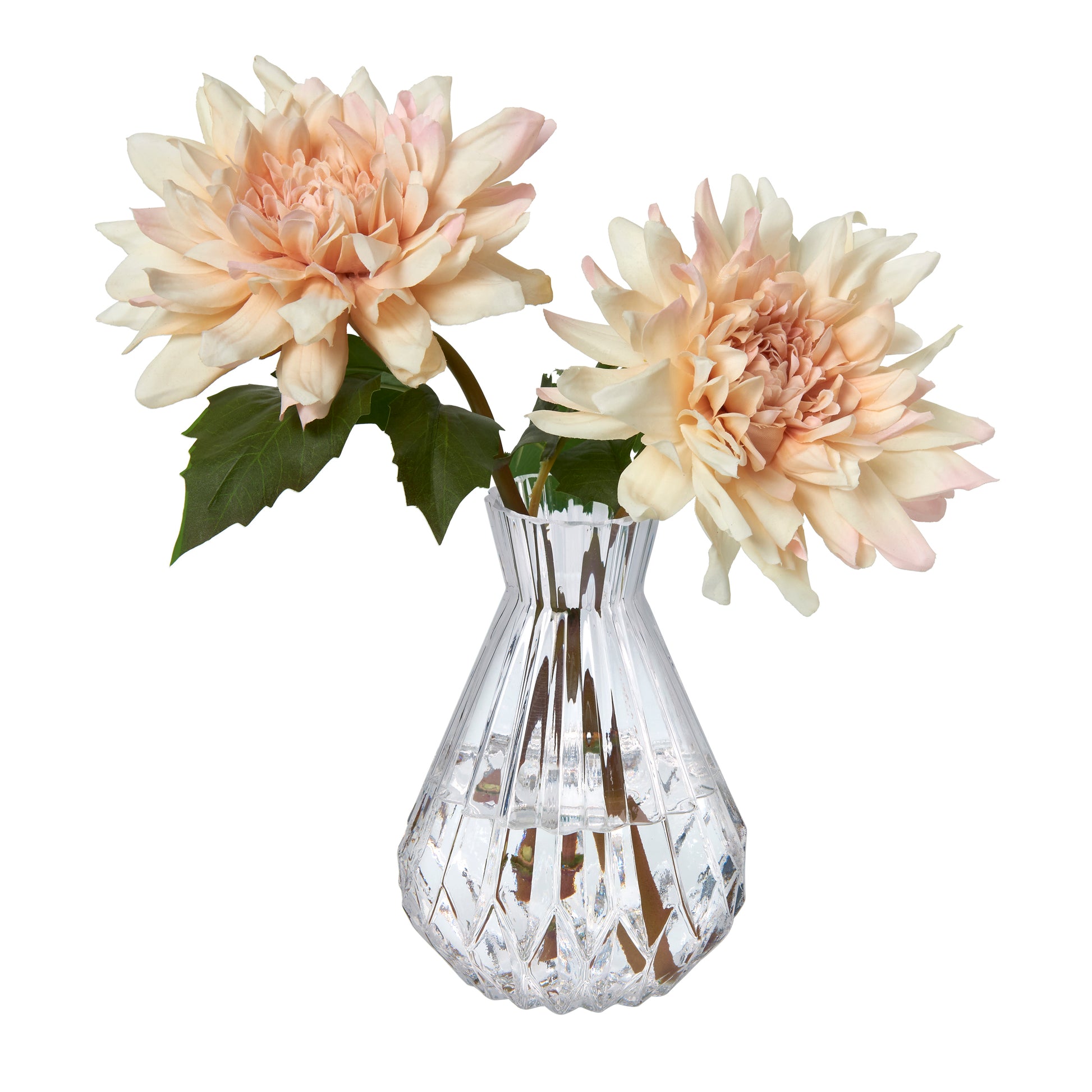 Dahlias in Glass Bud Vase- Diane James Home | Faux Floral Couture Handmade In The USA