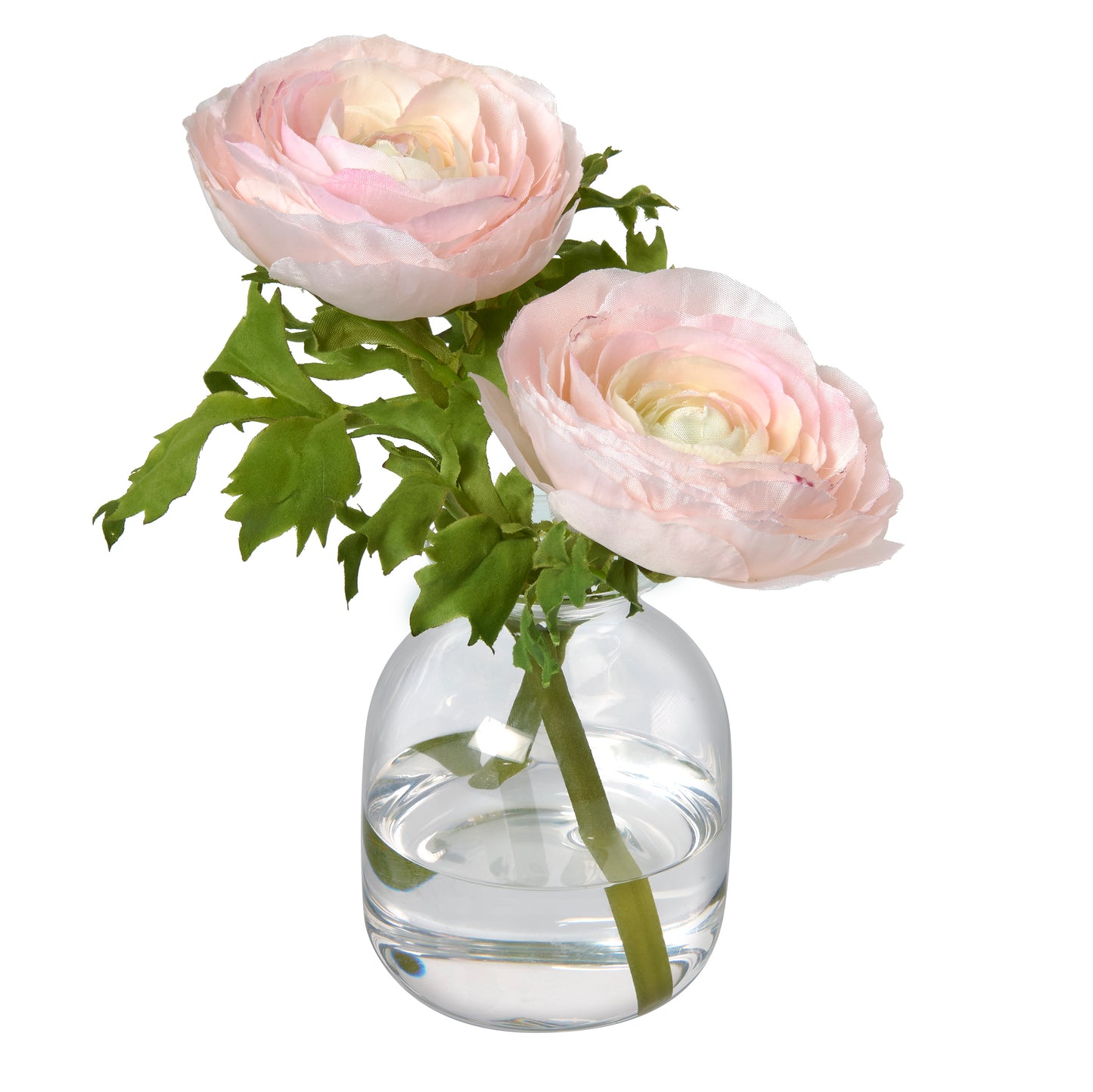 Ranunculus in Glass Bud Vase- Diane James Home | Faux Floral Couture Handmade In The USA