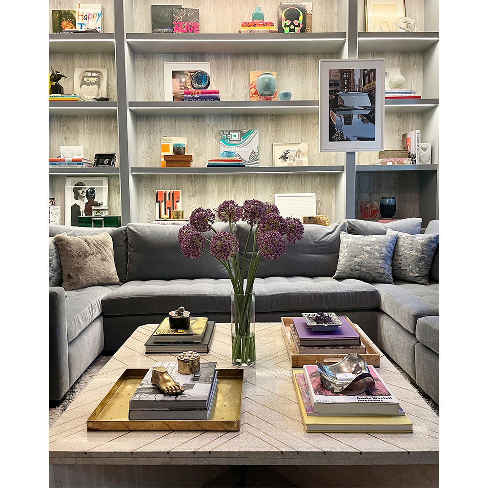 Alliums in Tall Glass Cylinder- Diane James Home | Faux Floral Couture Handmade In The USA