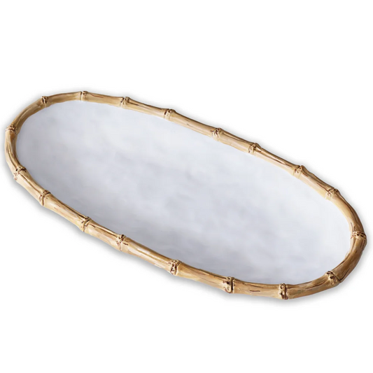 Beatriz Ball Vida Bamboo Medium Oval Platter- Diane James Home | Faux Floral Couture Handmade In The USA