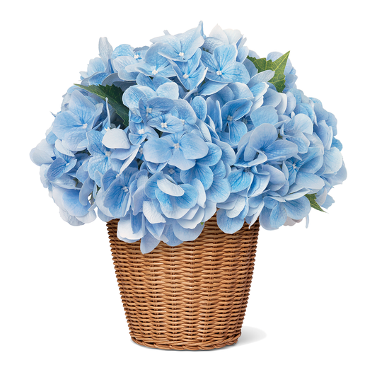 Blue Hydrangea in Freya Vase, Toffee- Diane James Home | Faux Floral Couture Handmade In The USA