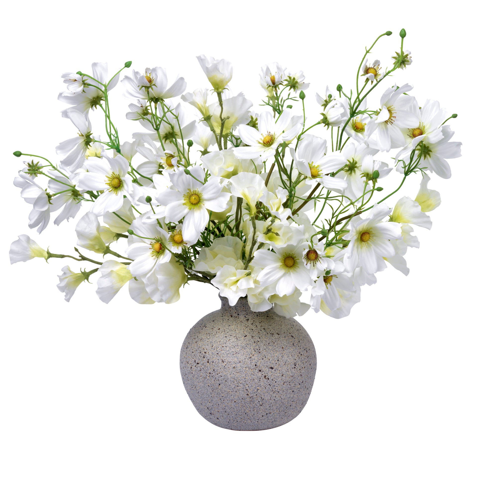 Cosmos and Sweet Pea Bouquet in Ceramic Vase- Diane James Home | Faux Floral Couture Handmade In The USA