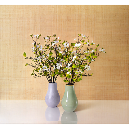 Dogwood Branches in Tall Romina Vase, Sage- Diane James Home | Faux Floral Couture Handmade In The USA