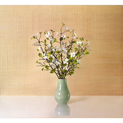 Dogwood Branches in Tall Romina Vase, Sage- Diane James Home | Faux Floral Couture Handmade In The USA