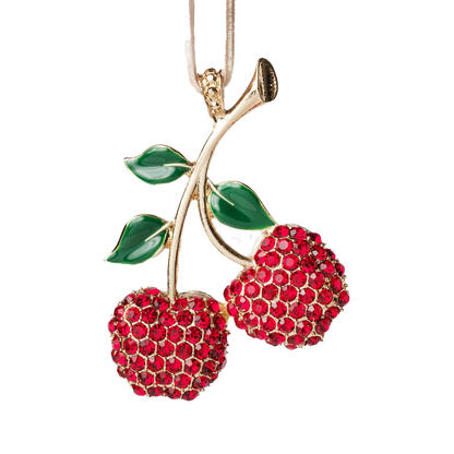 Joanna Buchanan Cherry Ornament- Diane James Home | Faux Floral Couture Handmade In The USA