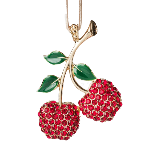 Joanna Buchanan Cherry Ornament- Diane James Home | Faux Floral Couture Handmade In The USA