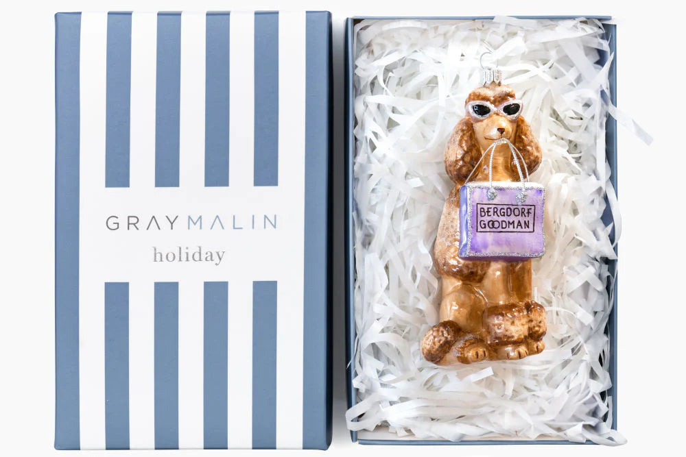Gray Malin The Bergdorf Poodle Ornament in gift box