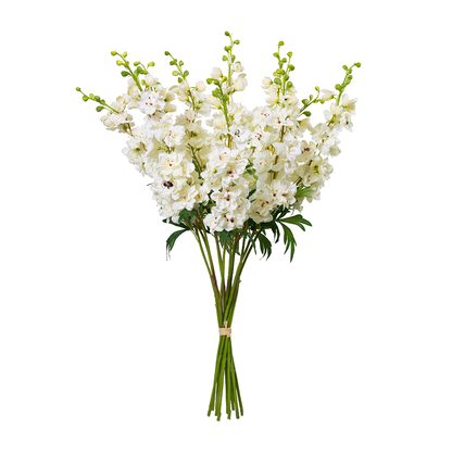 Hand-Tied White Delphinium Bouquet- Diane James Home | Faux Floral Couture Handmade In The USA