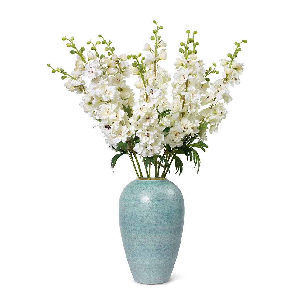Hand-Tied White Delphinium Bouquet- Diane James Home | Faux Floral Couture Handmade In The USA