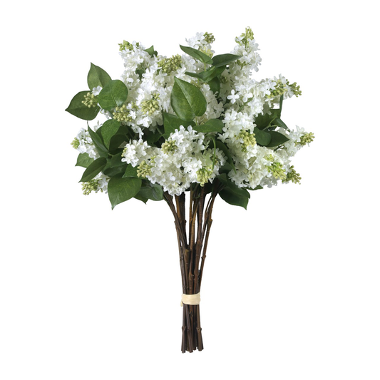 Hand-Tied White Lilac Bouquet- Diane James Home | Faux Floral Couture Handmade In The USA