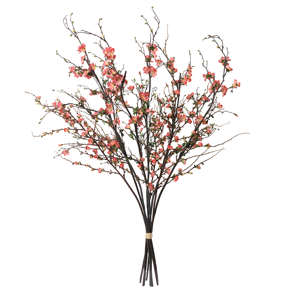 Hand-tied Quince Blossom Bouquet- Diane James Home | Faux Floral Couture Handmade In The USA