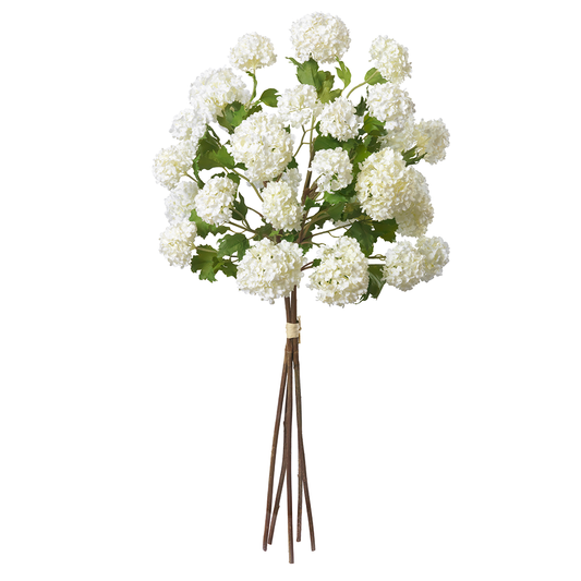 Hand-tied White Snowball Bouquet- Diane James Home | Faux Floral Couture Handmade In The USA