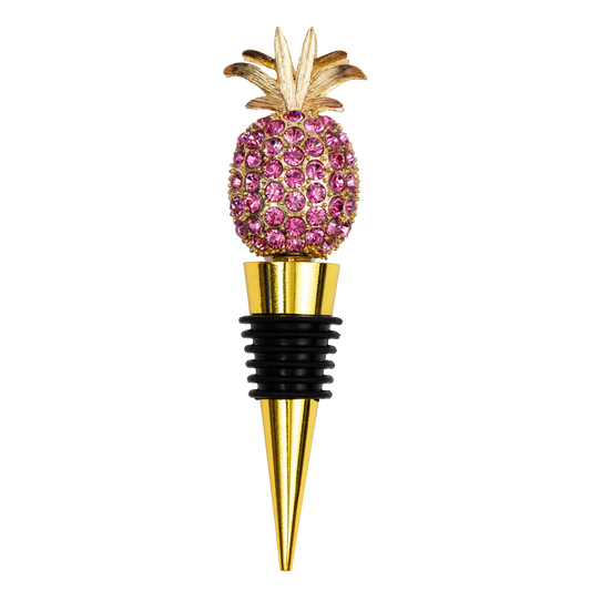 Joanna Buchanan Pineapple Wine Stopper, Rose- Diane James Home | Faux Floral Couture Handmade In The USA