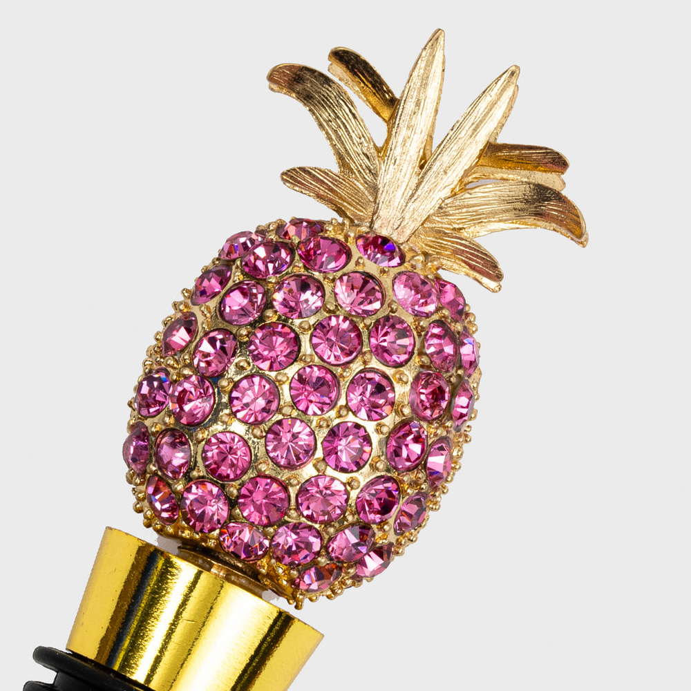 Joanna Buchanan Pineapple Wine Stopper, Rose- Diane James Home | Faux Floral Couture Handmade In The USA