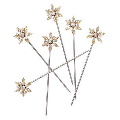 Joanna Buchanan Snowflake Cocktail Picks- Diane James Home | Faux Floral Couture Handmade In The USA