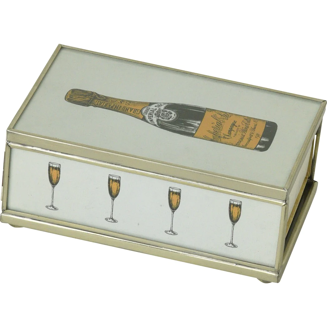JM Piers Champagne Bottle Matchbox Cover- Diane James Home | Faux Floral Couture Handmade In The USA