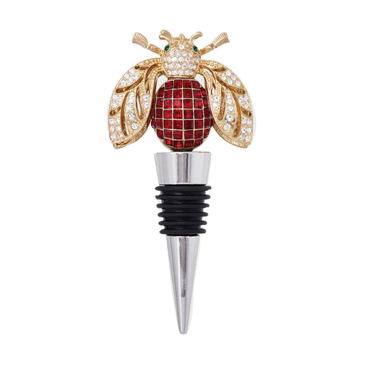 Joanna Buchanan Sparkle Bee Wine Stopper- Diane James Home | Faux Floral Couture Handmade In The USA