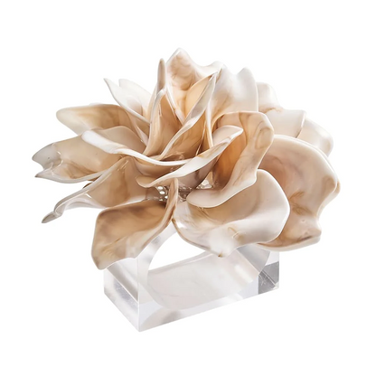 Kim Seybert Dahlia Napkin Rings, Set of 4- Diane James Home | Faux Floral Couture Handmade In The USA