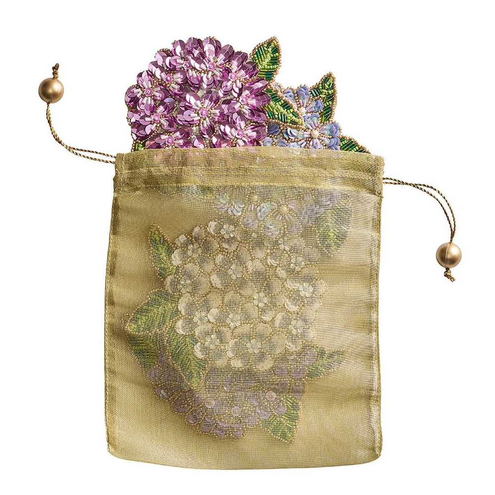 Kim Seybert Hydrangea Beaded Coasters, Set of 4- Diane James Home | Faux Floral Couture Handmade In The USA