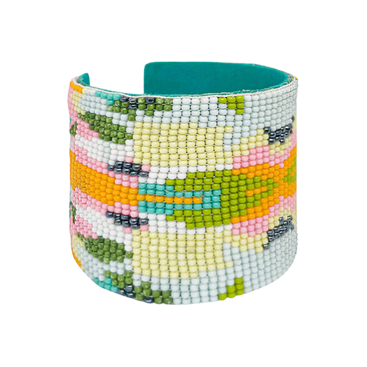 Laura Park Beaded Cuff Bracelet - Begonia- Diane James Home | Faux Floral Couture Handmade In The USA